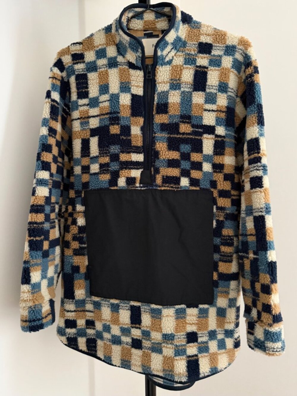 Folk Clothing Warp Checkerboard Fleece, Size Small
